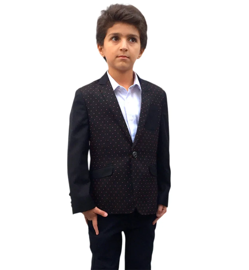 ELIE BALLEH Boys NAVY Diamond Dot Blazer JACKET