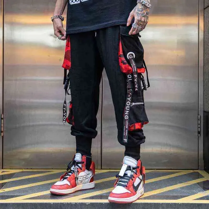 Fashion Chic Japanese Streetwear Joggers Men Cargo Pants High Street Stylish Techwear Pocket Hip Hop Breaking Harem Pants Male G220802