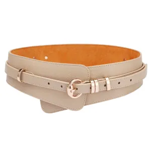 Fashion PU Leather Wide Waist Dress Belt