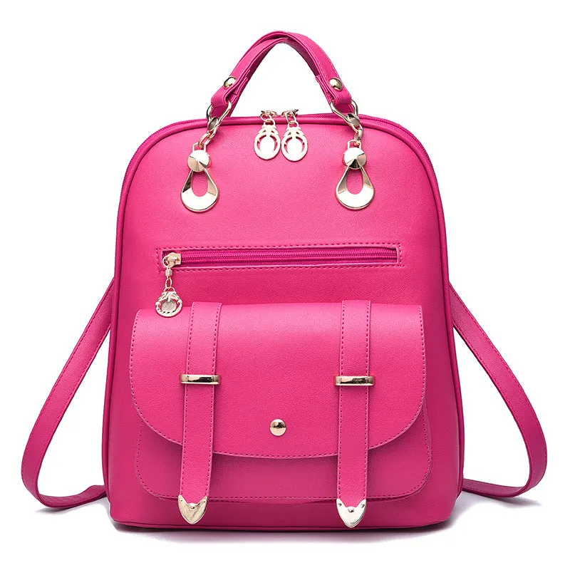 Female bag fashion PU leather dual-use backpack