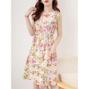 Floral Print Chic Slim-Fit Slimming Sleeveless Dress