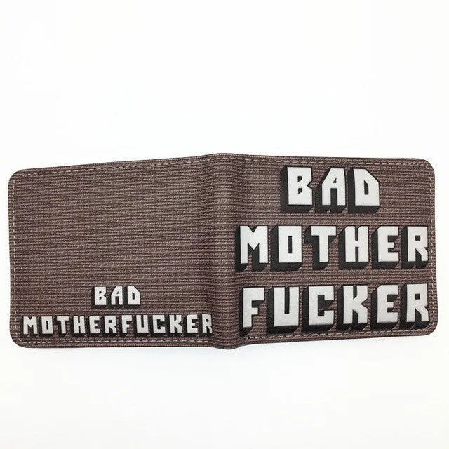 Free Shipping BMF Wallet Bad Mother F*cker Leather Wallets Purse Cool Purse for Gift Unisex Free Shipping