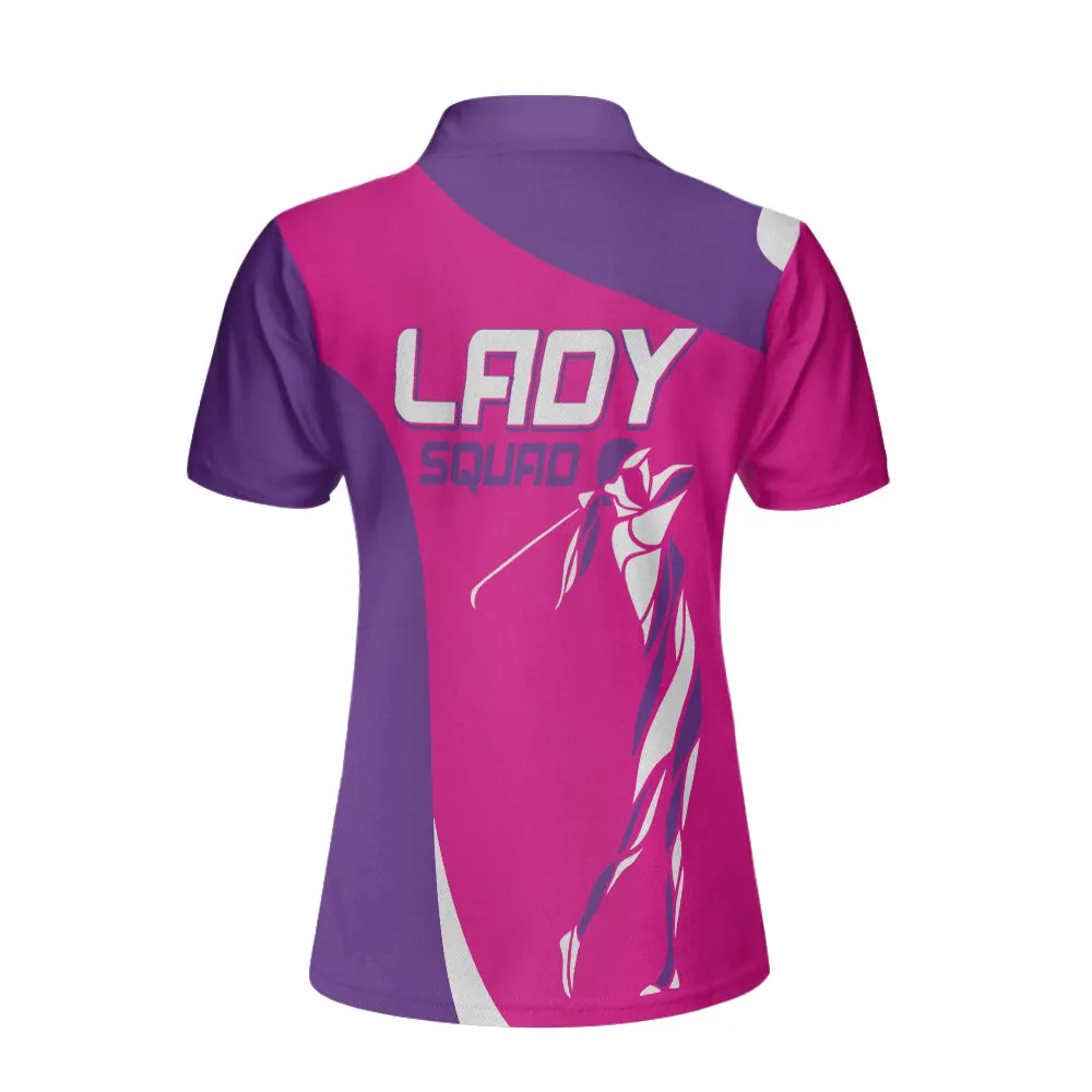 Girl Squad Golf Girl Short Sleeve Women Polo Shirt, Purple And Pink Golf Shirt For Ladies, Unique Female Golf Gift Coolspod