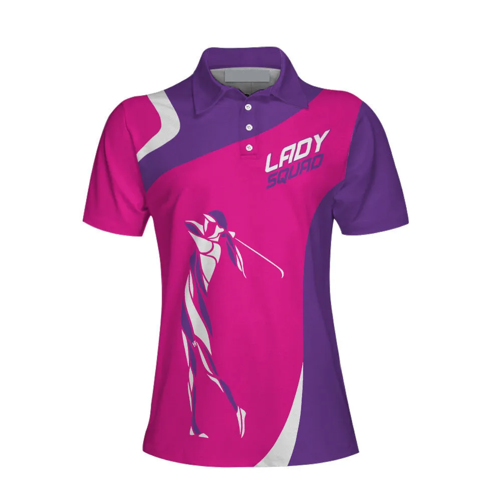 Girl Squad Golf Girl Short Sleeve Women Polo Shirt, Purple And Pink Golf Shirt For Ladies, Unique Female Golf Gift Coolspod