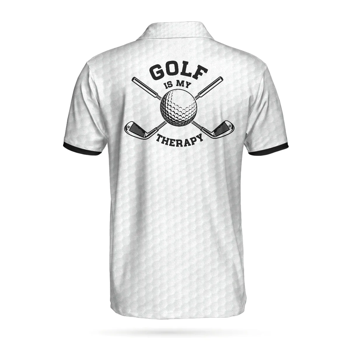 Golf Is My Therapy Golf Polo Shirt, Black And White Golf Love Polo Shirt, Best Golf Shirt For Men Coolspod