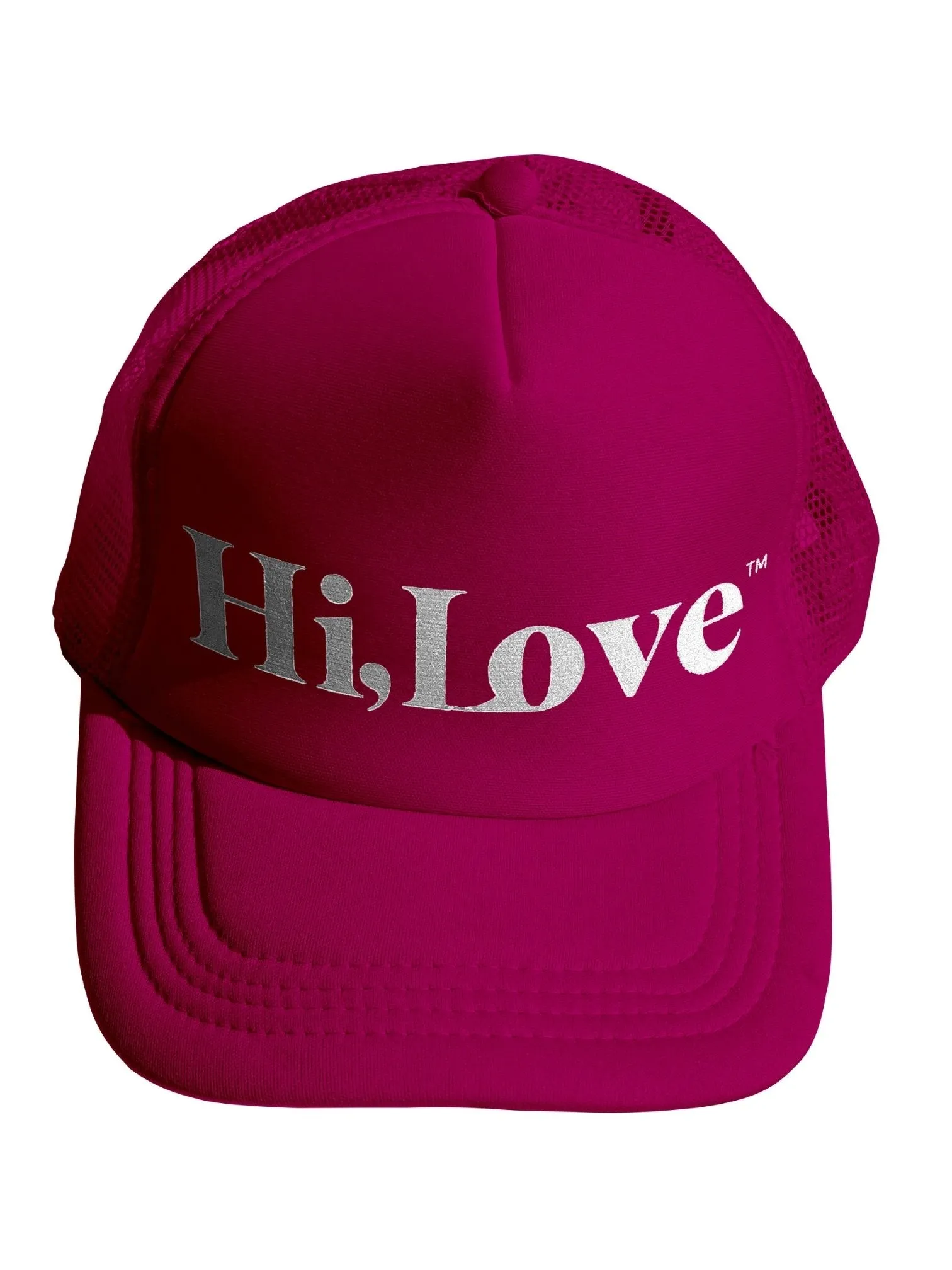 Hat - Paradise Pink with Silver "Hi Love"