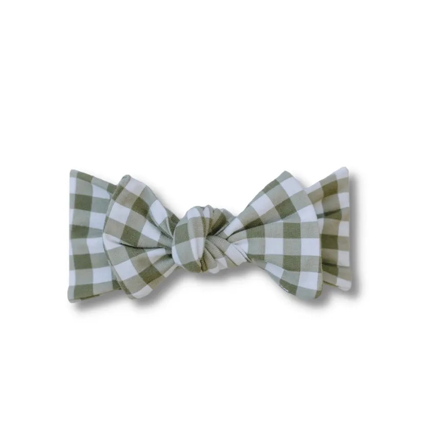 Head Wrap, Green Gingham