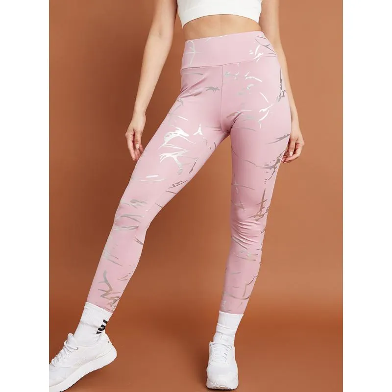 High-Waisted Offset Printing Print Fitness Yoga Sports Running Sports Leggings