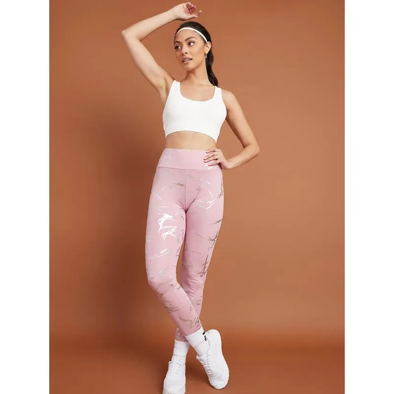 High-Waisted Offset Printing Print Fitness Yoga Sports Running Sports Leggings