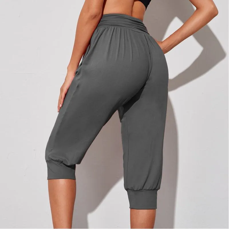 High-Waisted Pocket Loose Fit Yoga Running Multi-Color Sports Pants