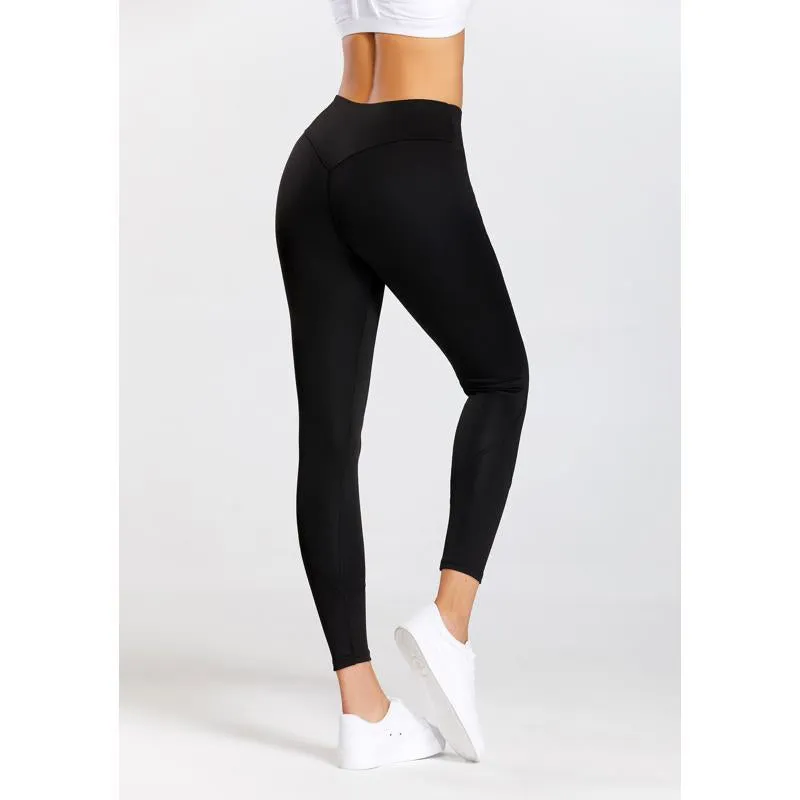 High-Waisted Quick-Drying Yoga Tight-Fitting Elasticity Running Cropped Hip-Hugging Peach Skin Sports Leggings