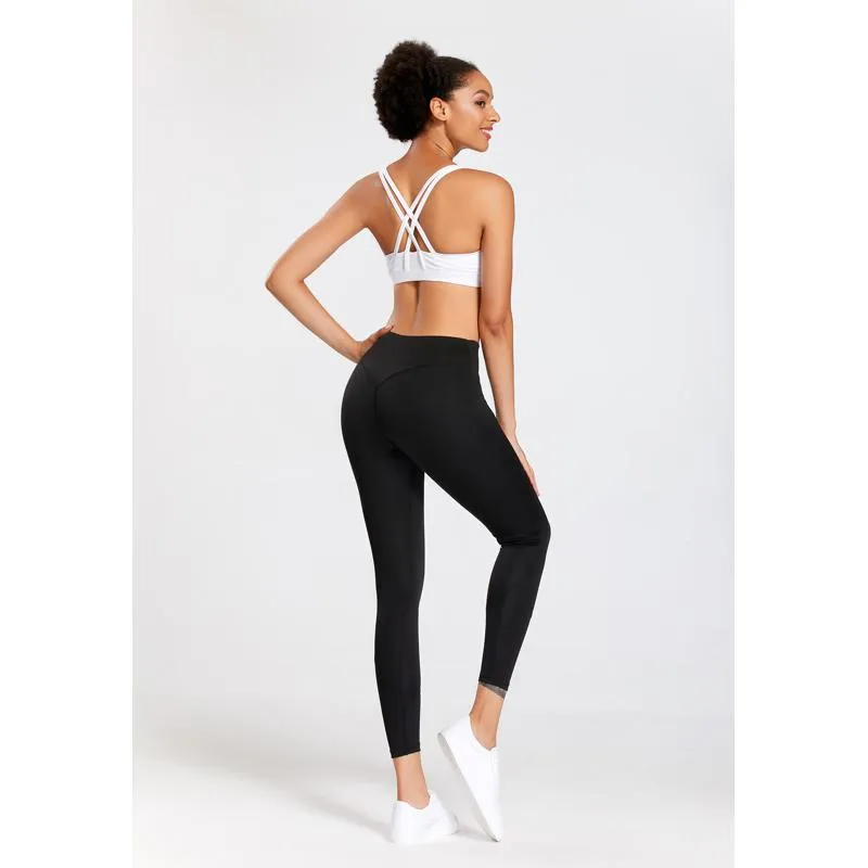 High-Waisted Quick-Drying Yoga Tight-Fitting Elasticity Running Cropped Hip-Hugging Peach Skin Sports Leggings