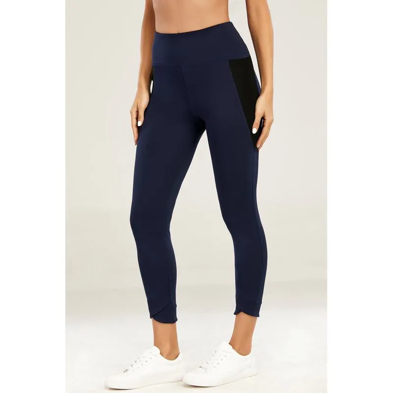 High-Waisted Quick-Drying Yoga Tight-Fitting Running Fitness Hip-Hugging Peach Skin Patchwork Sports Leggings