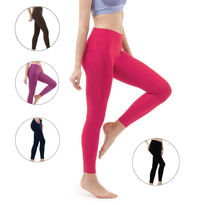 High-Waisted Solid Color Elasticity Fitness Yoga Sports Multi-Color Sports Leggings