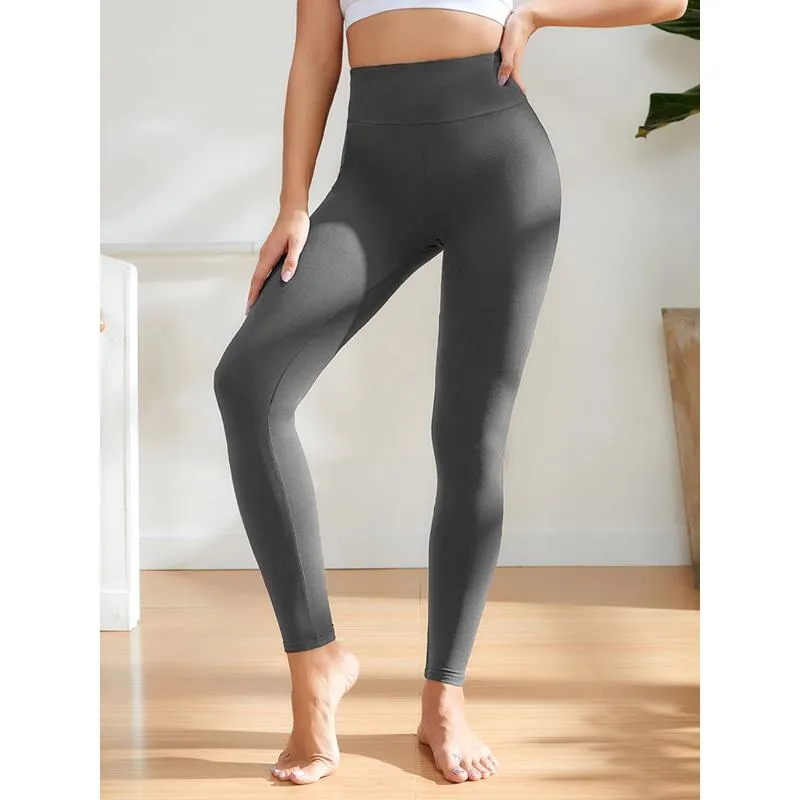 High-Waisted Solid Color Elasticity Fitness Yoga Sports Multi-Color Sports Leggings