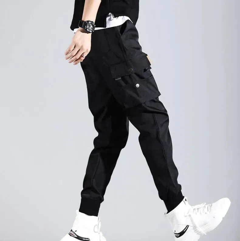 Hip Hop Men Pantalones Hombre High Street Kpop Casual Cargo Pants Many Pockets Joggers Modis Streetwear Trousers Harajuku For Men