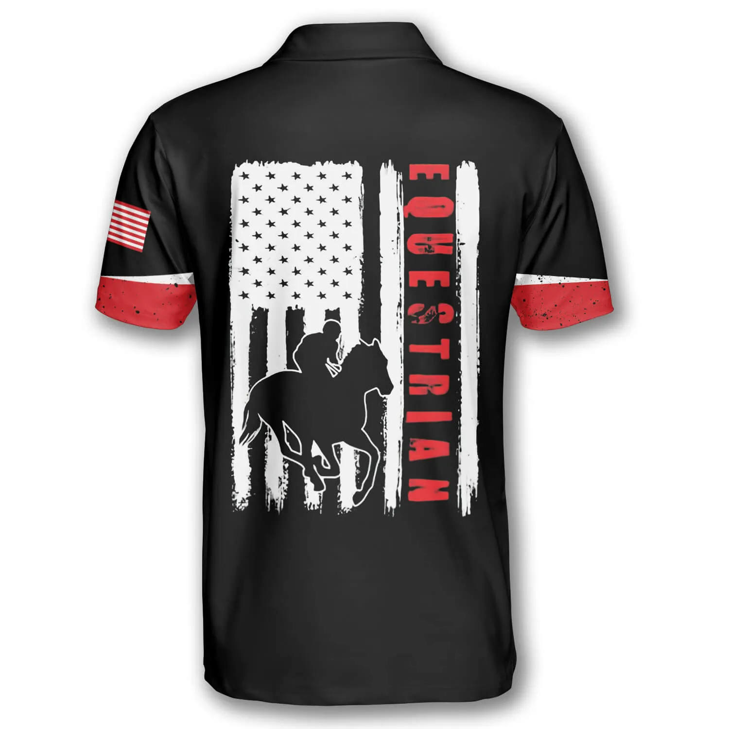 Horse Racing Vintage Flag Emblem Custom Equestrian Shirts for Men