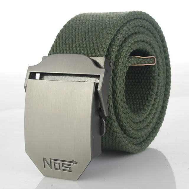 Hot male tactical belt Top quality 4 mm thick 3.8 cm wide canvas belt For men NO5 Automatic buckle Man extended 160 cm belts