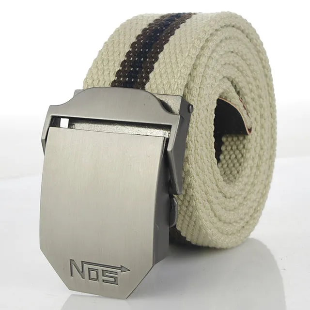 Hot male tactical belt Top quality 4 mm thick 3.8 cm wide canvas belt For men NO5 Automatic buckle Man extended 160 cm belts