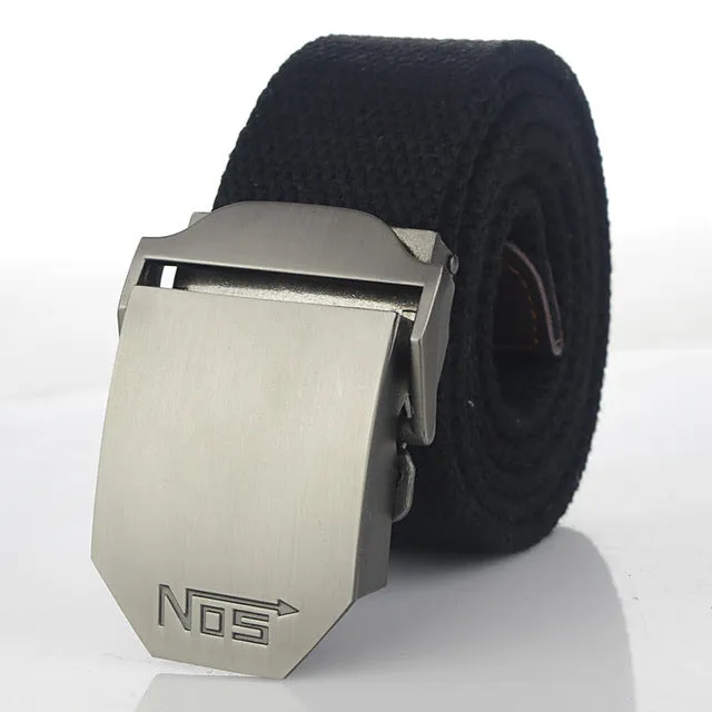 Hot male tactical belt Top quality 4 mm thick 3.8 cm wide canvas belt For men NO5 Automatic buckle Man extended 160 cm belts