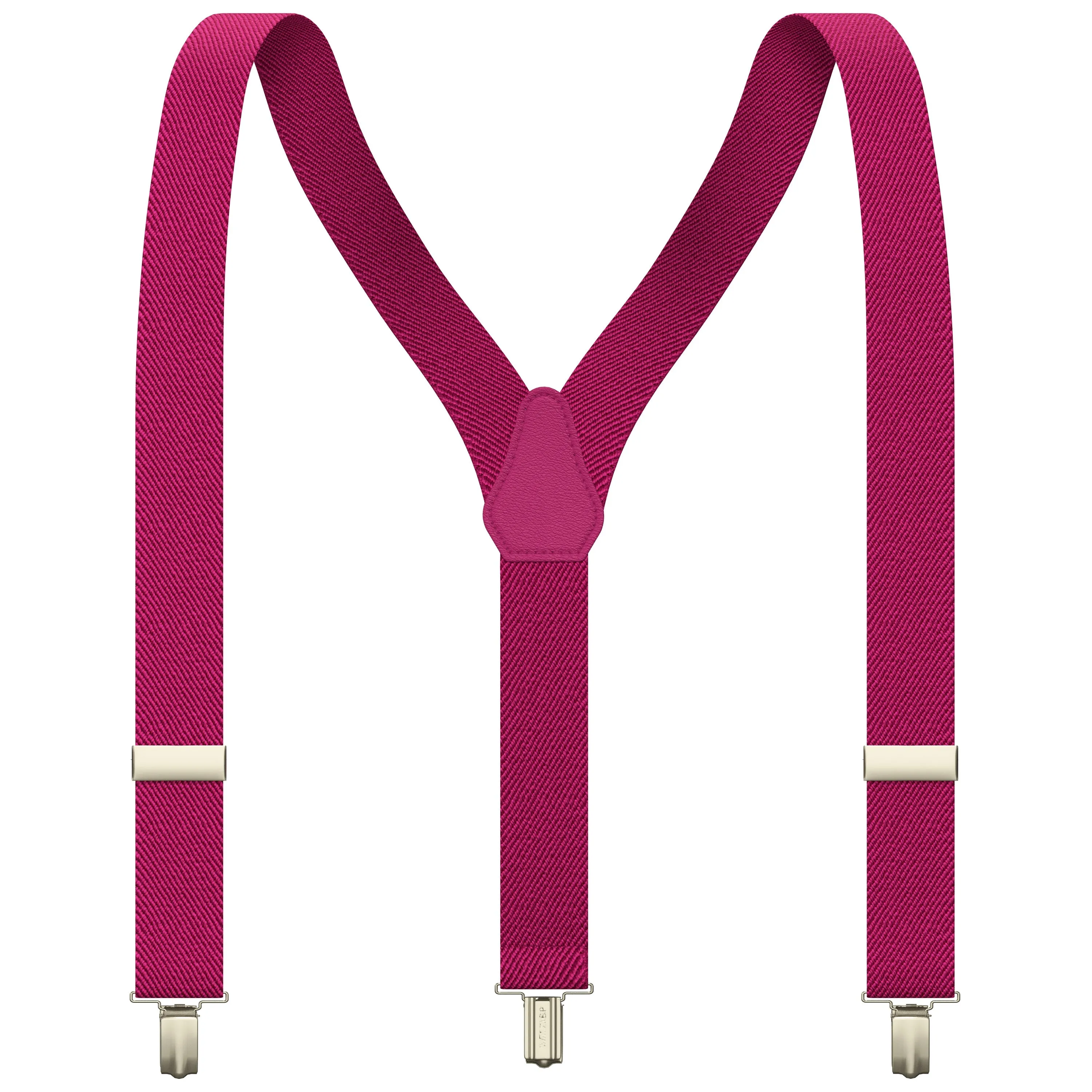 Hot Pink Slim Suspenders for Men & Women Boys & Girls Y-back Shape 1 inch wide