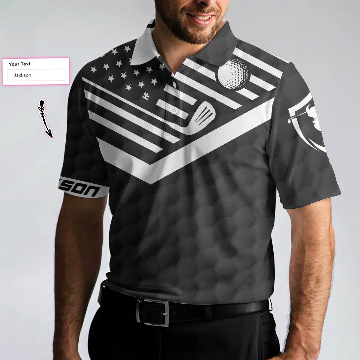 I Like It Rough Custom Polo Shirt, Personalized American Flag Polo Shirt, Funny Golf Shirt For Men Coolspod