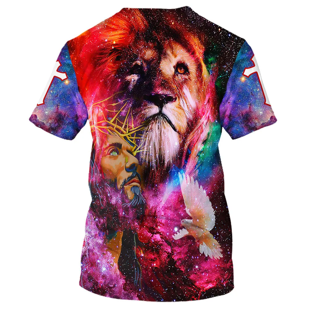 Jesus Lion Dove 3d All Over Print Shirt - Christian 3d Shirts For Men Women