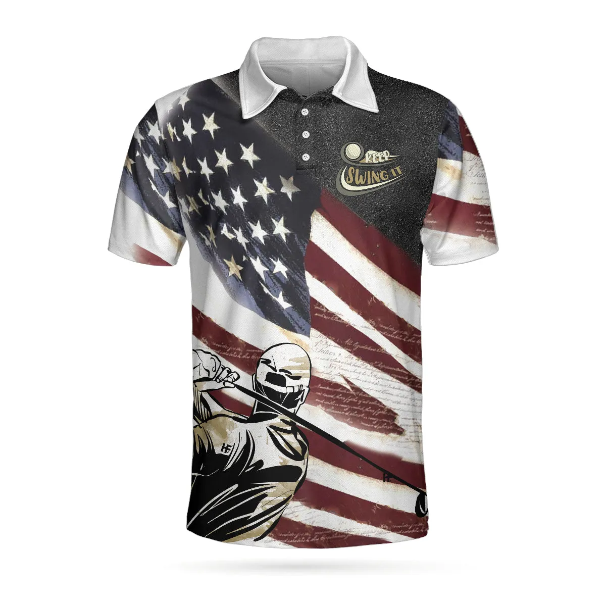 Keep Swing It American Flag Golf Club Polo Shirt, Usa Flag Polo Shirt, Best Golf Shirt For Men Coolspod