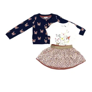 Kids 3pc Butterfly Skirt and Sweater Set