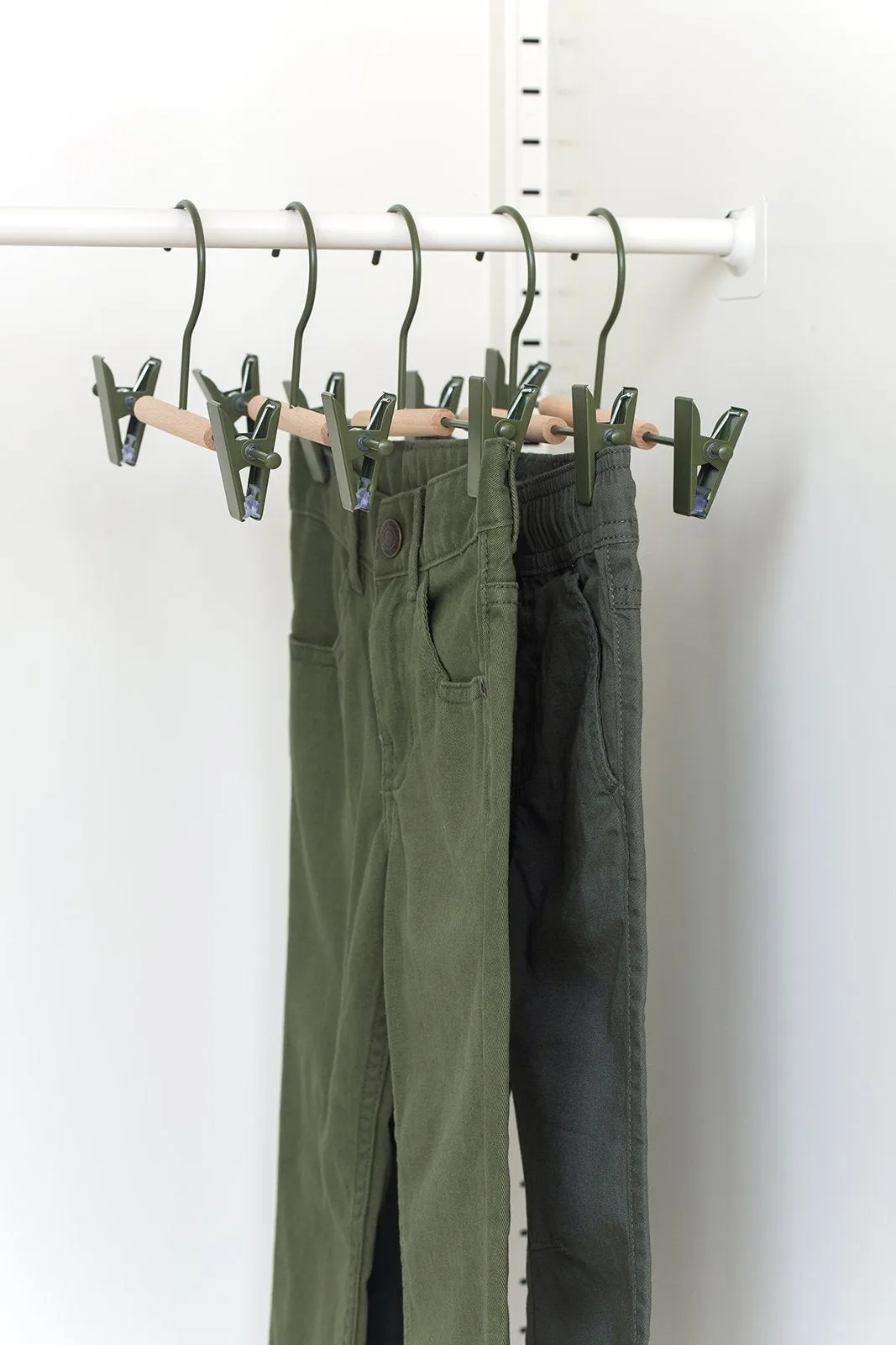 Kids Clip Hangers In Olive