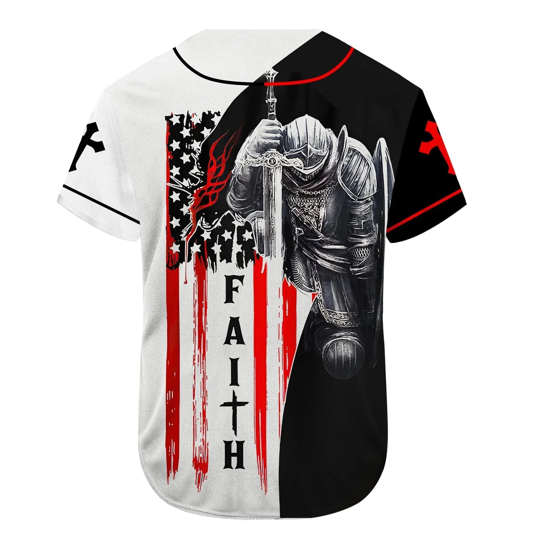 Knight Templar Believe And Have Faith Cross Custom Baseball Jersey - Personalized Jesus Baseball Jersey For Men and Women