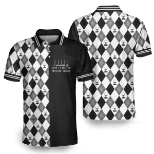 Life Is Full Of Important Choices Golf Polo Shirt, Black And White Golf Pattern Polo Shirt, Best Golf Shirt For Men Coolspod