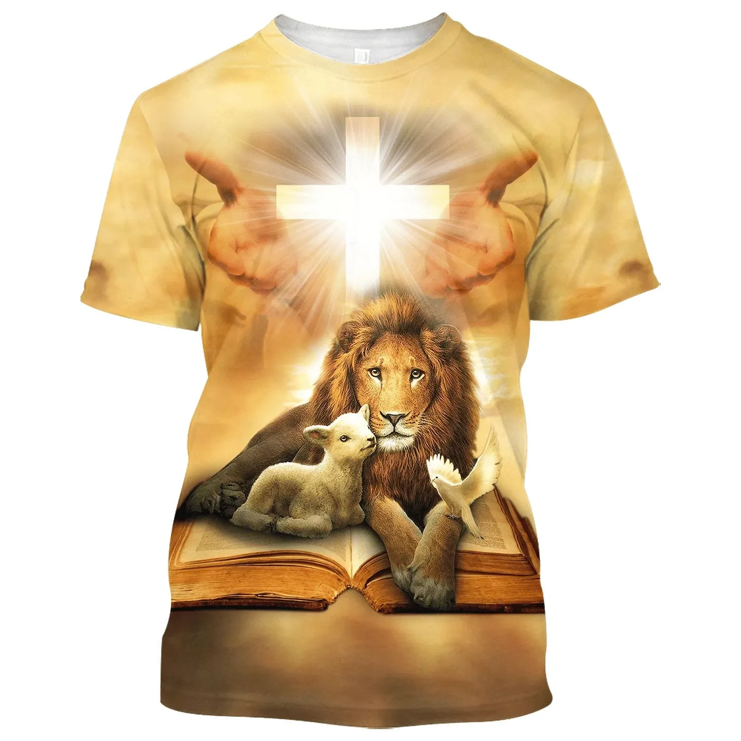 Lion Lamb And Dove 3d All Over Print Shirt - Christian 3d Shirts For Men Women