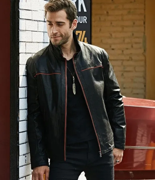 Men's Casual Vintage Black Leather Jacket