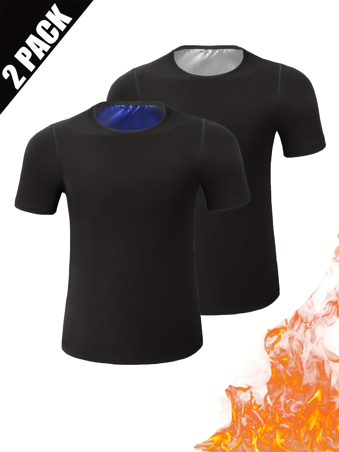 Men's Compression Sweat Sauna T-shirt, High Stretch Body Shaper Non Silicone Edge Allergy Prevention Tee Top For Workout Fitness Gym