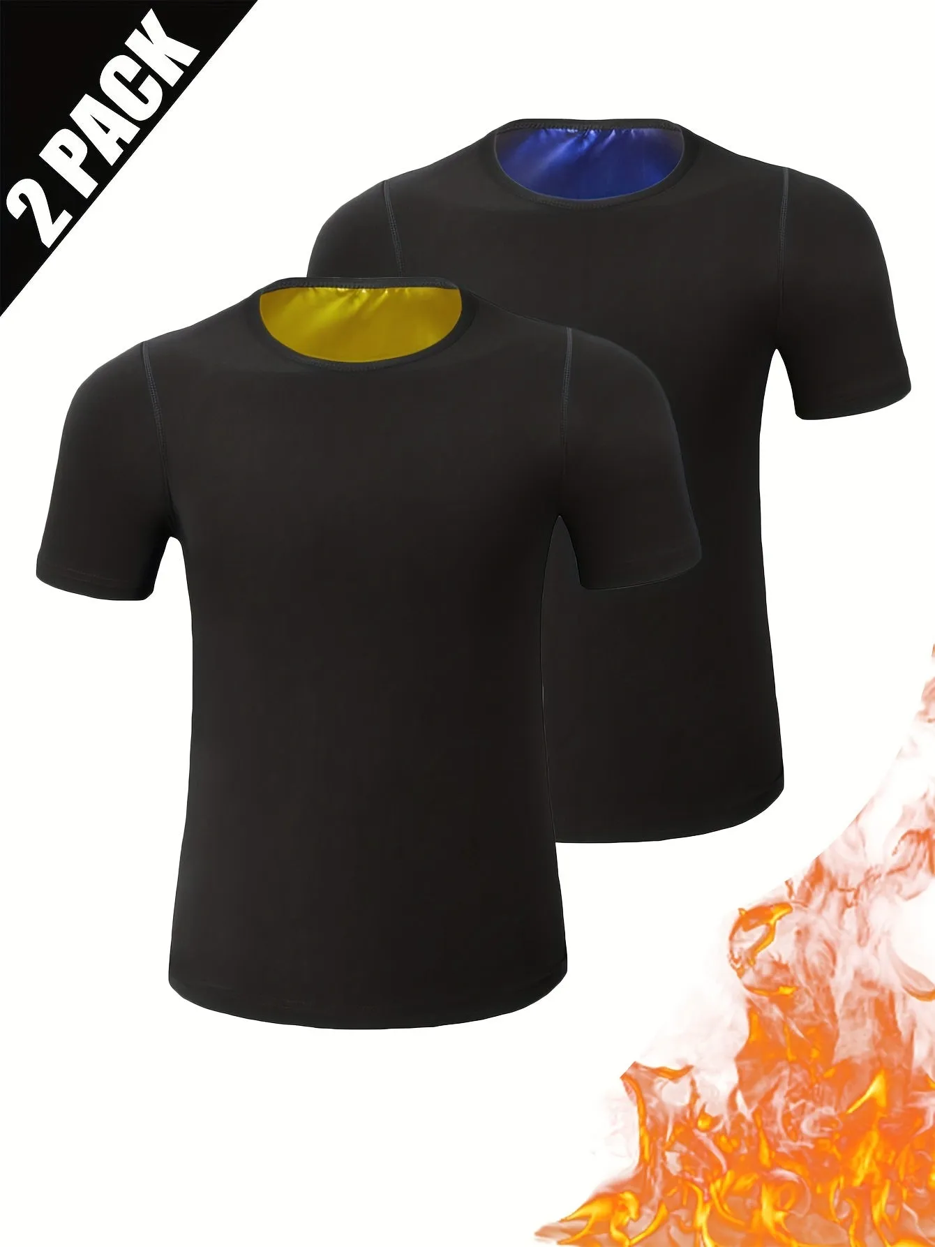 Men's Compression Sweat Sauna T-shirt, High Stretch Body Shaper Non Silicone Edge Allergy Prevention Tee Top For Workout Fitness Gym