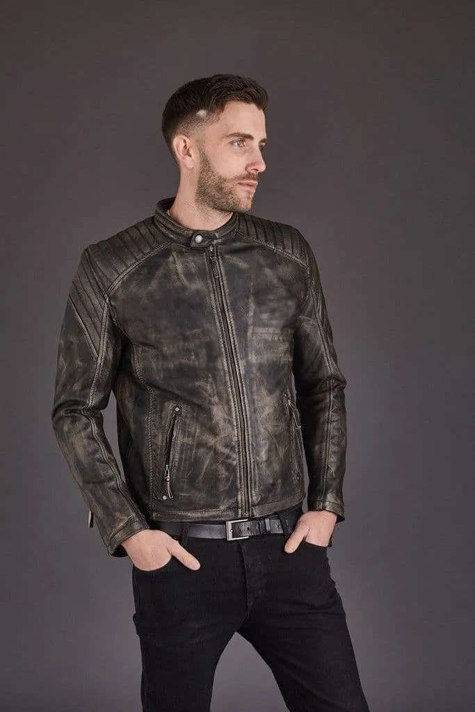 Men's Vintage Style Biker Leather Jacket