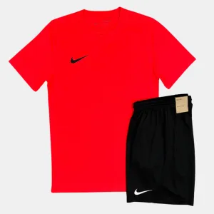 Nike Dri-Fit Tshirt / Shorts Set - Red Crimson / Black