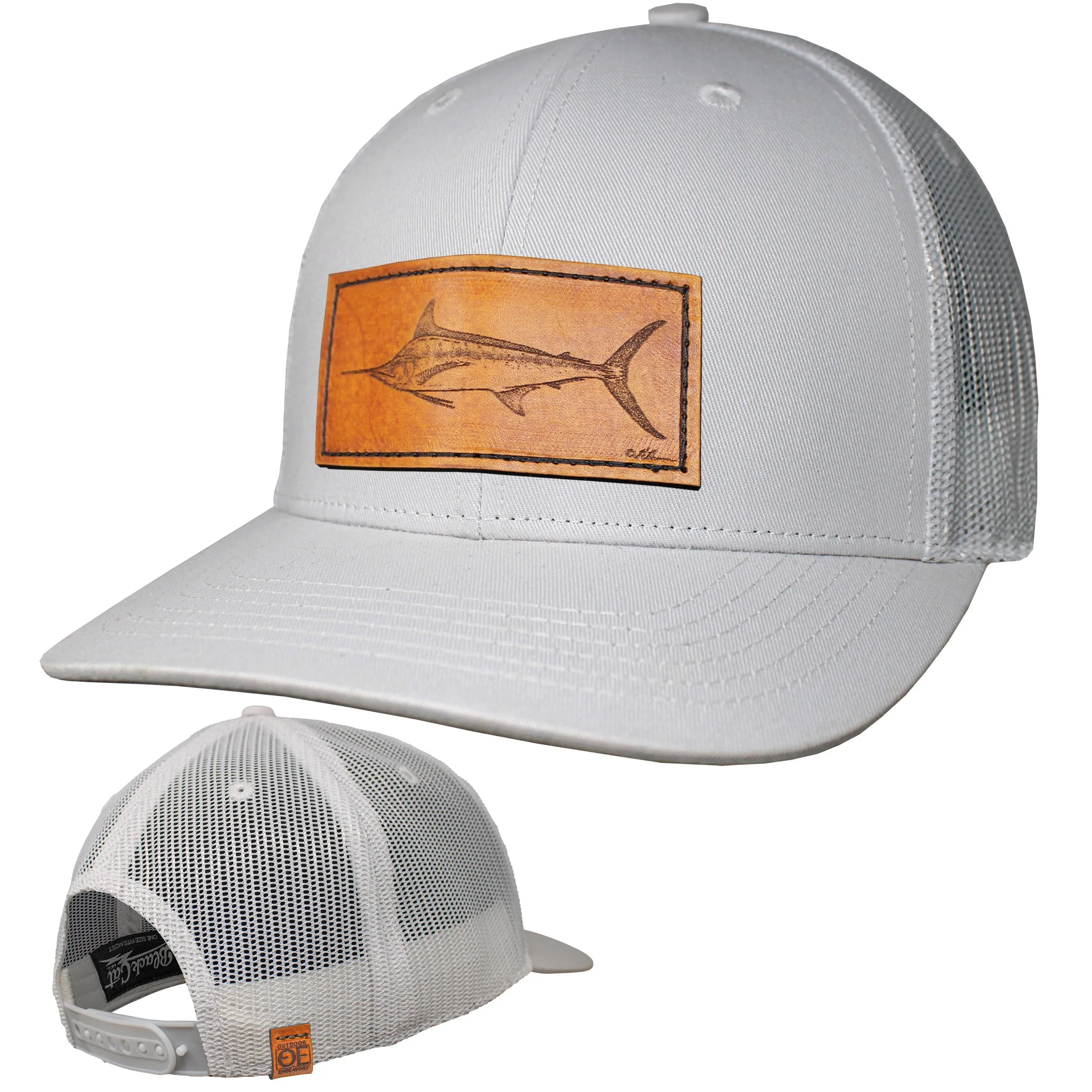 OE - Performance Trucker Hat - Blue Marlin Leather Patch