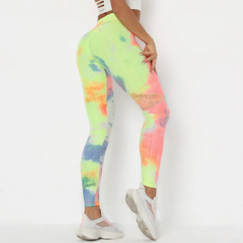 Ombre Yoga Tight-Fitting Color Blocking Print Sports Tie-Dye High Elasticity Sports Leggings