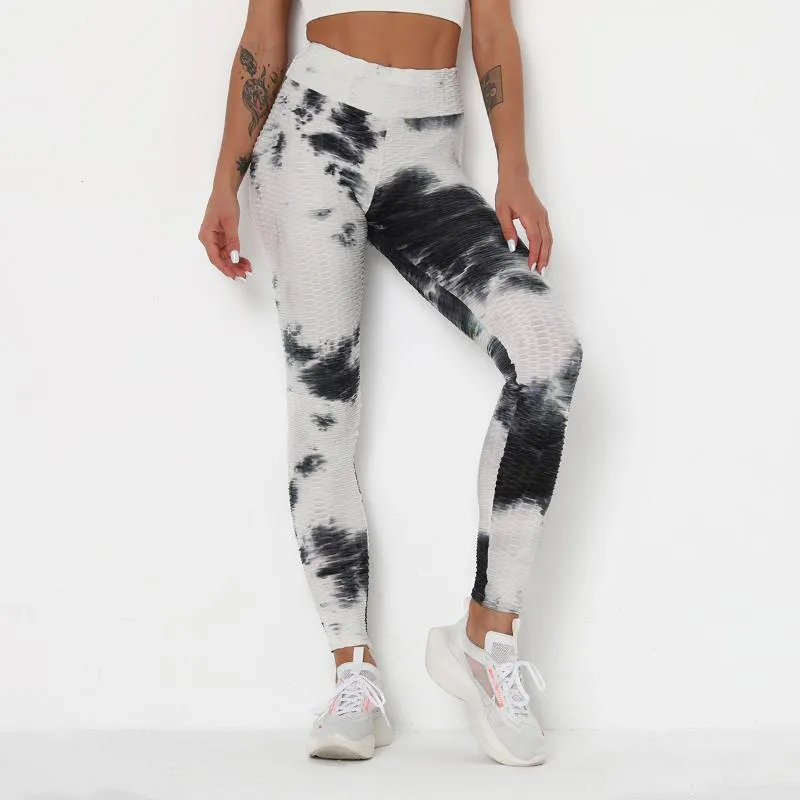 Ombre Yoga Tight-Fitting Color Blocking Print Sports Tie-Dye High Elasticity Sports Leggings