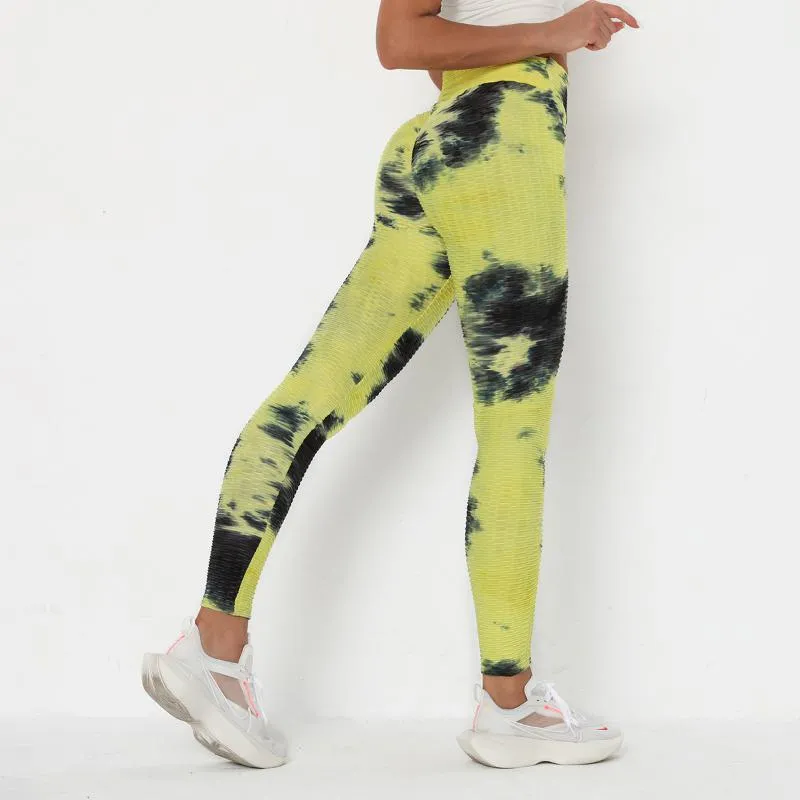 Ombre Yoga Tight-Fitting Color Blocking Print Sports Tie-Dye High Elasticity Sports Leggings