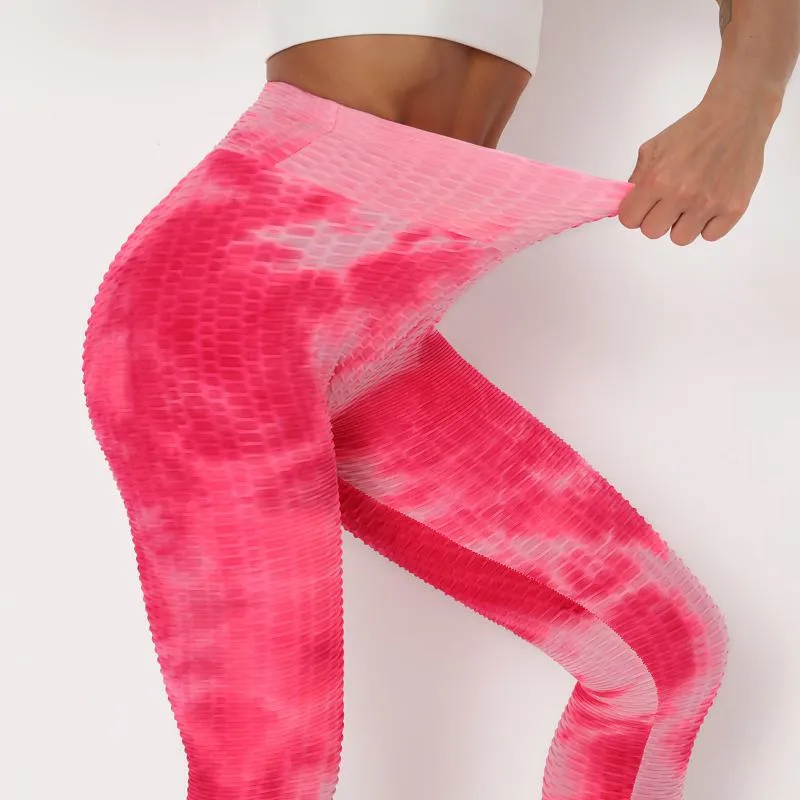 Ombre Yoga Tight-Fitting Color Blocking Print Sports Tie-Dye High Elasticity Sports Leggings