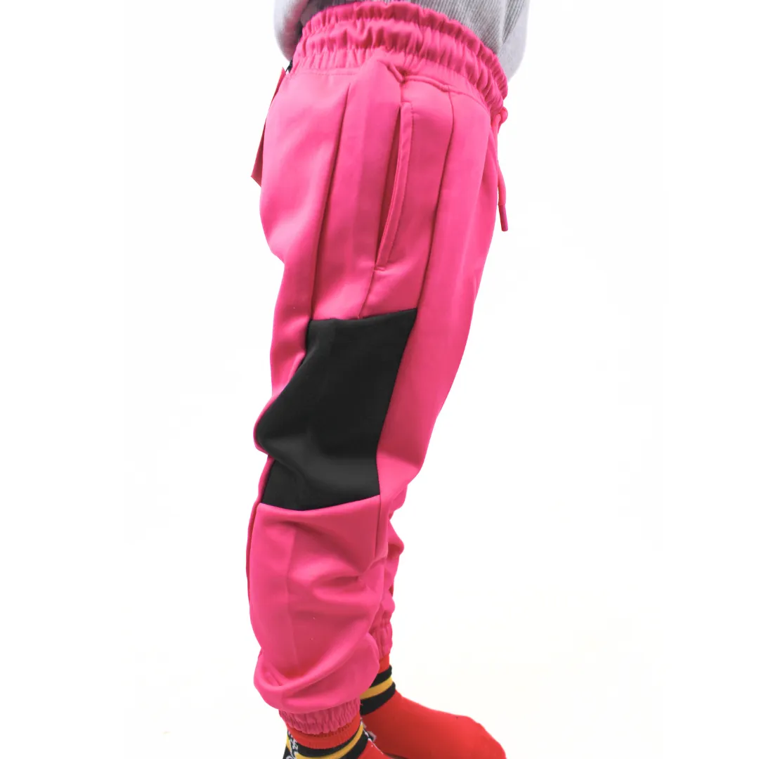 pink and black trouser