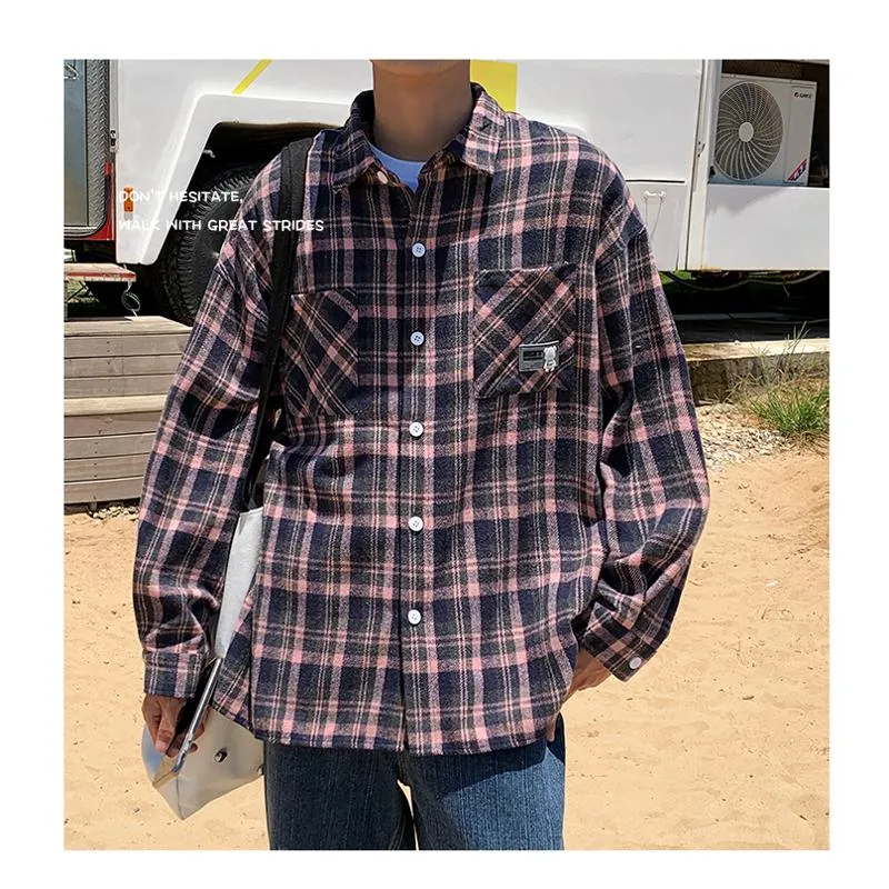 Plaid Trendy Casual Workwear Draping Long Sleeve Shirt