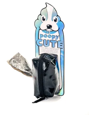 poopyCUTE | Cute Poop Bag Holder | METALLIC Black