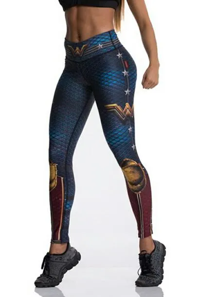 QICKITOUT  Women's Wonder Woman Print Athletic Active Wear Leggings