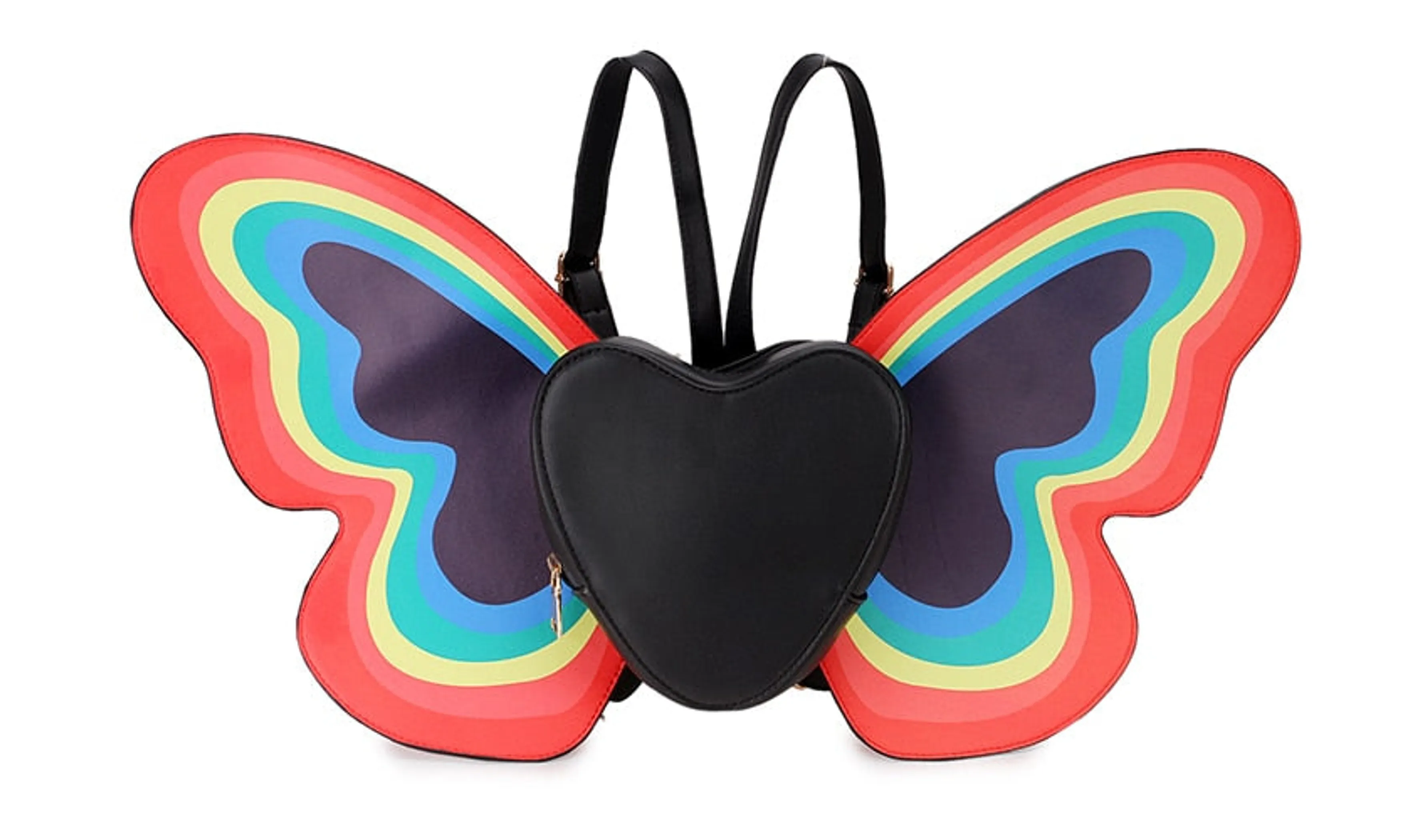 Rainbow Butterfly Wings Heart Backpack