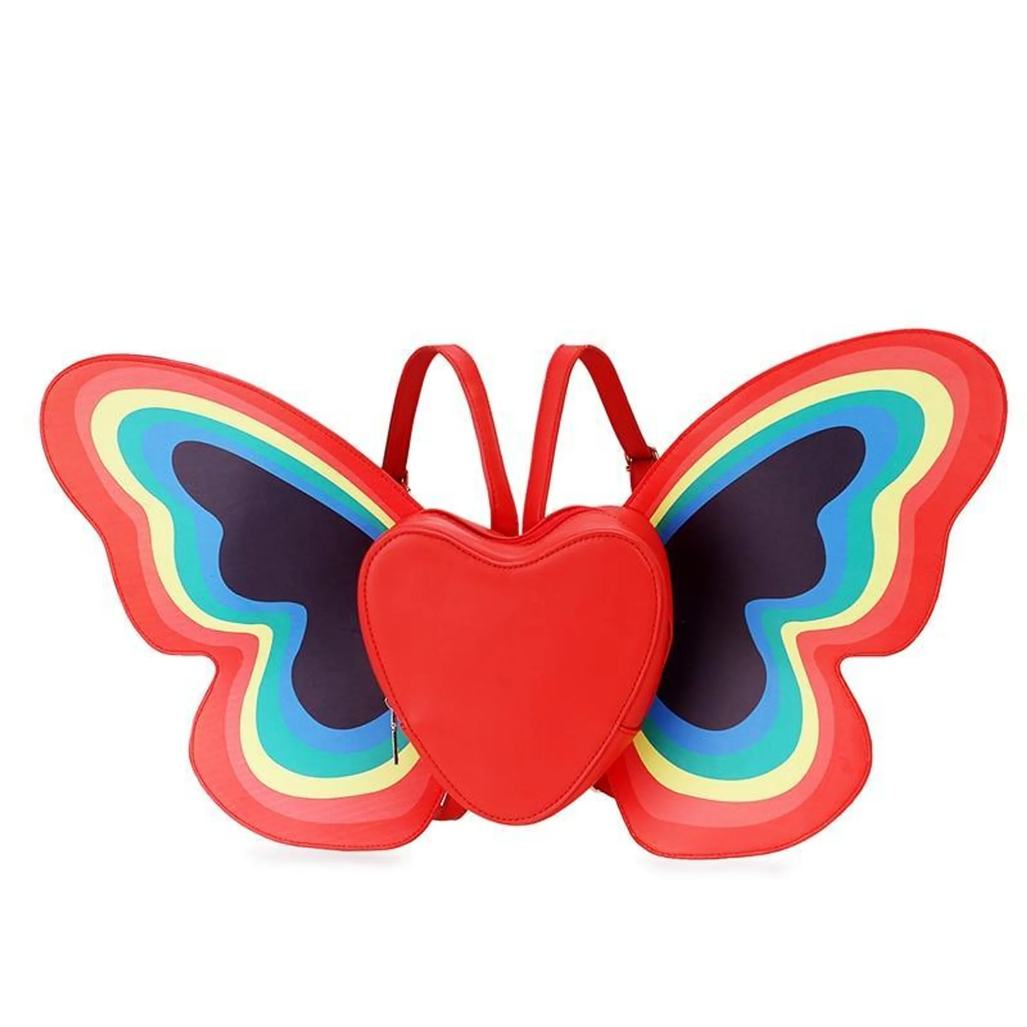 Rainbow Butterfly Wings Heart Backpack