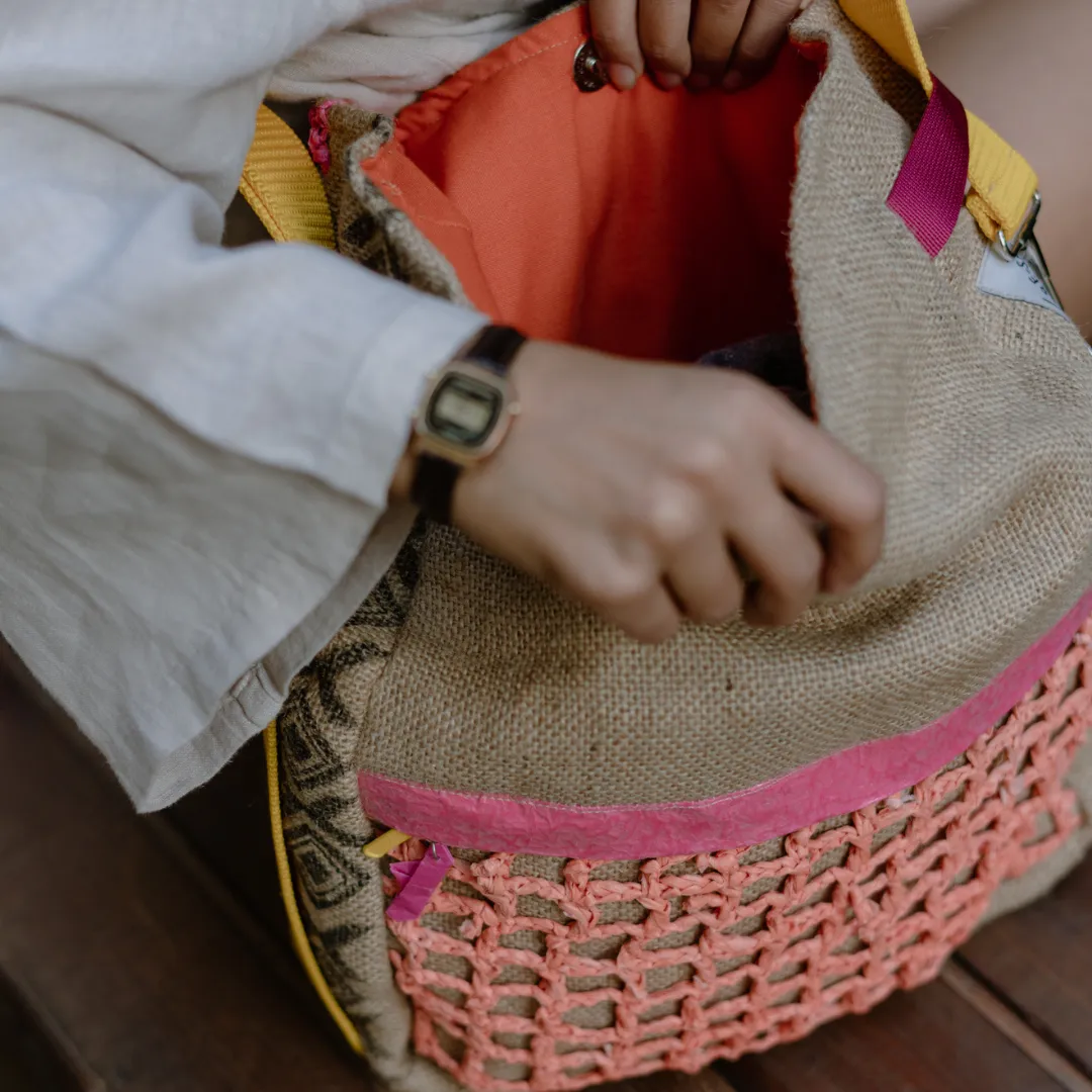 Re-shewal Convertible Bag Orange x Pink